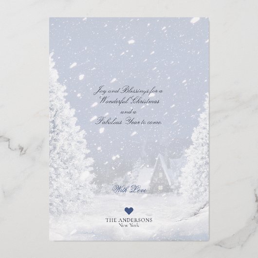 クリスマス冬の魔法、ラフ・コリー&ランブス – 箔シーズンカード (裏面)