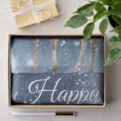 クリスマス冬の鹿の水色 薄葉紙 (ギフト)