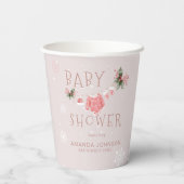 クリスマス冬ベビーシャワー外は寒い 紙コップ (裏面)