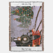 クリスマス冬季の列車 スローブランケット (正面縦)