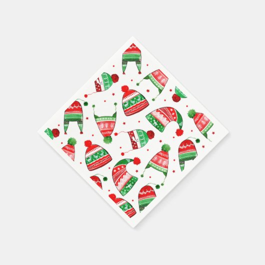 クリスマス冬帽子 |休日 スタンダードカクテルナプキン (角)