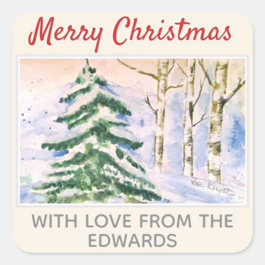 クリスマス冬景色 (20) スクエアシール (正面)