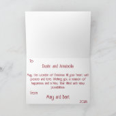 クリスマス冬用ロッキングチェアをパーソナライズ カード (内部)