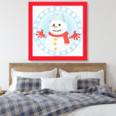 クリスマス冬雪だるま キャンバスプリント (インサイチュ (寝室))