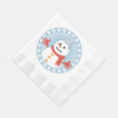クリスマス冬雪だるま 縁ありランチョンナプキン (角)