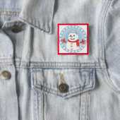 クリスマス冬雪だるま 缶バッジ (インサイチュ)