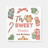 クリスマス冬2nd誕生日ガールカワイクッキー スタンダードカクテルナプキン (正面)