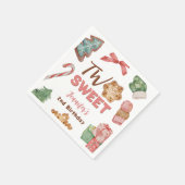 クリスマス冬2nd誕生日ガールカワイクッキー スタンダードカクテルナプキン (角)