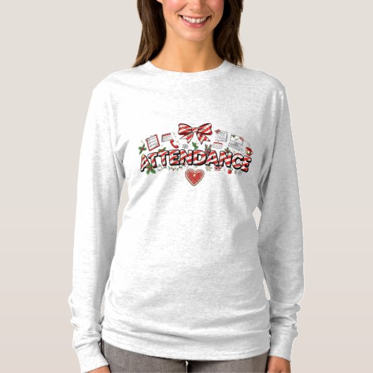 クリスマス出席ロングスリーブTシャツ Tシャツ (正面)