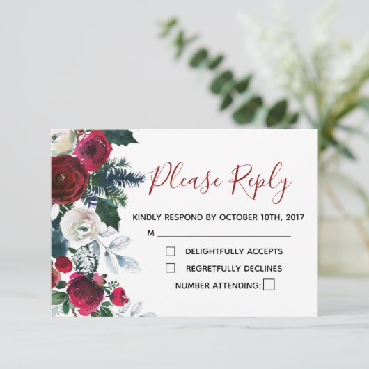 クリスマス出欠カード - ホリデーパーティー出欠カード 出欠カード (スタンド正面)