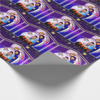 クリスマス出生とベビーイエス ラッピングペーパー