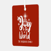 クリスマス出生の世界への喜び赤と白 メタルオーナメント (正面左)