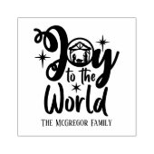 クリスマス出生の喜び世界の家族の名前 ラバースタンプ (インプリント)