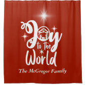 クリスマス出生の喜び世界赤と白 シャワーカーテン (正面)
