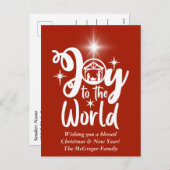 クリスマス出生の喜び世界赤と白 シーズンポストカード (正面/裏面)