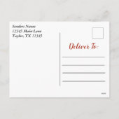 クリスマス出生の喜び世界赤と白 シーズンポストカード (裏面)