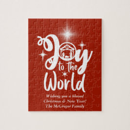 クリスマス出生の喜び世界赤と白 ジグソーパズル