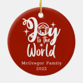 クリスマス出生の喜び世界赤と白 セラミックオーナメント (裏面)