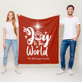 クリスマス出生の喜び世界赤と白 フリースブランケット