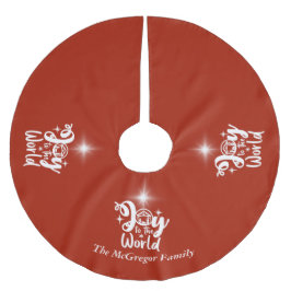 クリスマス出生の喜び世界赤と白 ブラッシュドポリエステルツリースカート