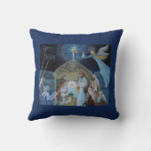 クリスマス出生アングルトランペット誕生のイエス クッション (裏面)