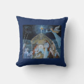 クリスマス出生アングルトランペット誕生のイエス クッション (正面)