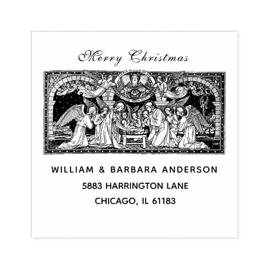 クリスマス出生イエスメリージョセフエンジェル ラバースタンプ