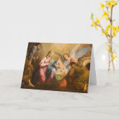 クリスマス出生エンジェルズホーリーファミリーヴァージンメアリー カード (黄色い花)