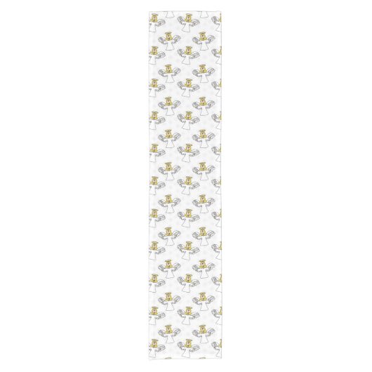 クリスマス出生エンジェルパターン ショートテーブルランナー (正面)