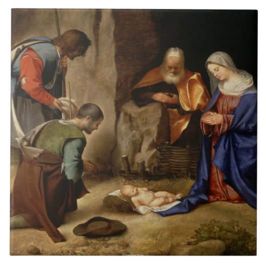 クリスマス出生ギフトタイル – 壮大な贈り物 タイル (正面)