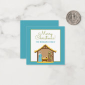 クリスマス出生ギフト囲いカード ノートカード (正面/裏面インサイチュ)