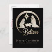 クリスマス出生シルエット シーズンポストカード (正面/裏面)