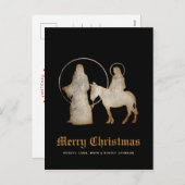 クリスマス出生シルエット シーズンポストカード (正面/裏面)