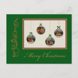 クリスマス出生シーンのカスタマイズ可能はがき シーズンポストカード