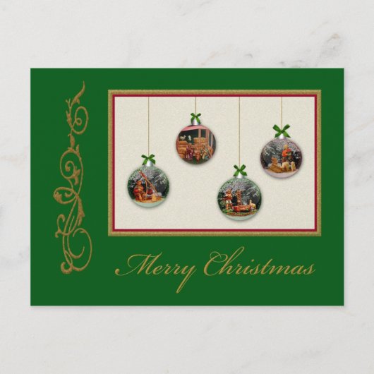 クリスマス出生シーンのカスタマイズ可能はがき シーズンポストカード (正面)