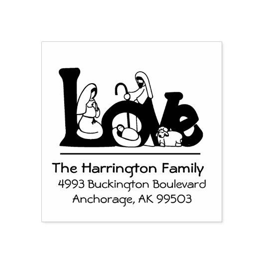 クリスマス出生シーンイエスヴァージンメアリージョセフ ラバースタンプ (インプリント)