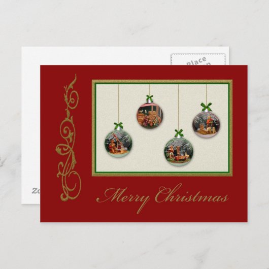 クリスマス出生シーンカスタマイズ可能はがき シーズンポストカード (正面/裏面)