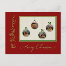 クリスマス出生シーンカスタマイズ可能はがき シーズンポストカード