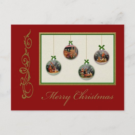 クリスマス出生シーンカスタマイズ可能はがき シーズンポストカード (正面)