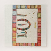 クリスマス出生シーンキーチェーンセラミックボールCh ジグソーパズル (横)