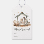 クリスマス出生シーンギフトラベル ギフトタグ (正面)