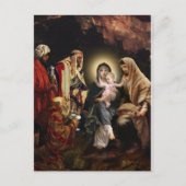 クリスマス出生シーンベビーイエスヴィンテージ シーズンポストカード (正面)