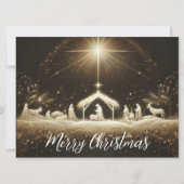 クリスマス出生シーンホリデーカード シーズンカード (正面)