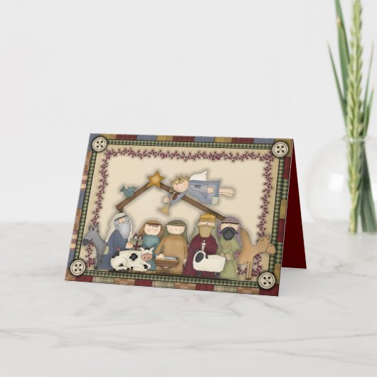 クリスマス出生シーンホリデーカード シーズンカード (正面)