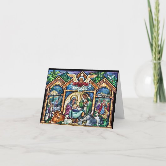 クリスマス出生シーンメリークリスマス カード (正面)