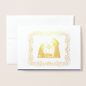 クリスマス出生シーンラグジュアリー実在フォイルカード 箔カード (封筒付き正面)