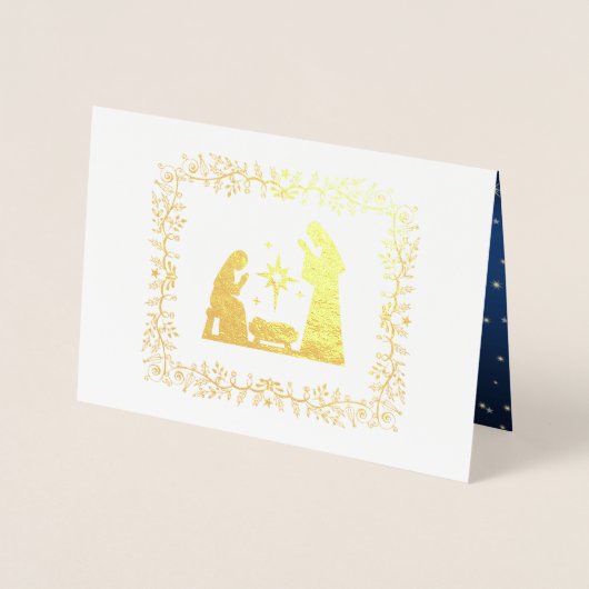 クリスマス出生シーンラグジュアリー実在フォイルカード 箔カード (正面)