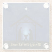 クリスマス出生シーン宗教 ガラスコースター (裏面)