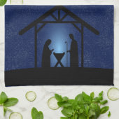 クリスマス出生シーン宗教 キッチンタオル (折り畳み)