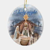 クリスマス出生シーン宗教 セラミックオーナメント (左)